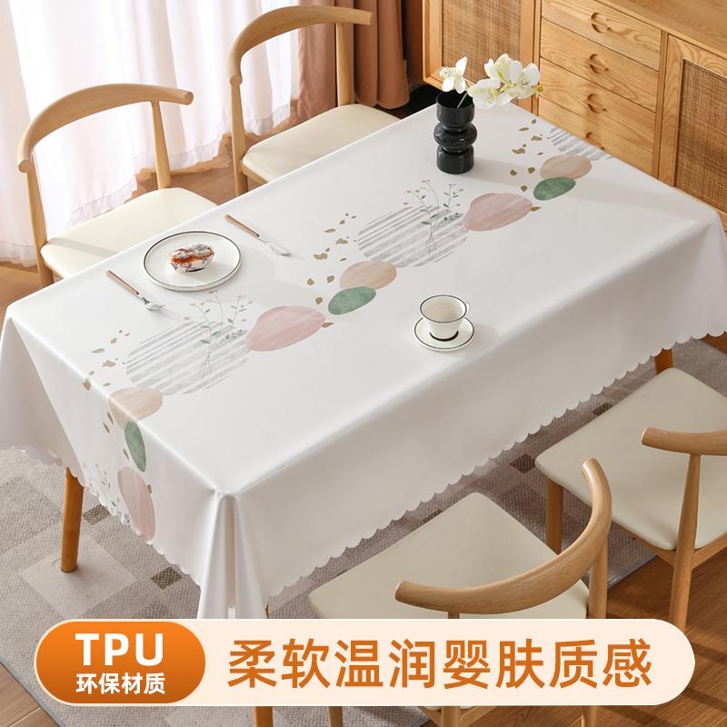 Waterproof Flower Table Cloth Soft Washable PVC Tablecloths Dining Tea High-end Towel Rectangular Desk Sheet Hotel Breakfast Mat
