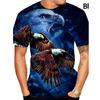 Animal Aigle 3D Imprimer T-shirt Printemps Eté Tee Femmes Hommes Vêtements Grande Taille O Cou Manches Courtes Hauts Amples Respirant Couples Chemises