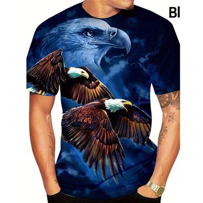 Tieradler 3D-Druck T-Shirt Frühling Sommer T-Shirt Damen Herren Kleidung Übergröße O-Ausschnitt Kurzarm Lose Tops Atmungsaktive Paare Shirts