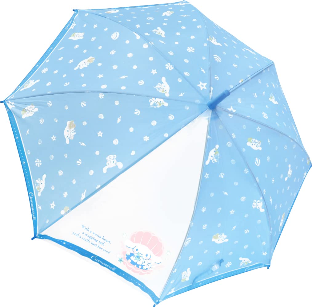 J's Planning [Single Shipment] [Gift Wrapping Unavailable] Cinnamoroll One-Touch Long Umbrella 55cm Shell 111628 Sanrio Black Rib Design Cute Umbrella