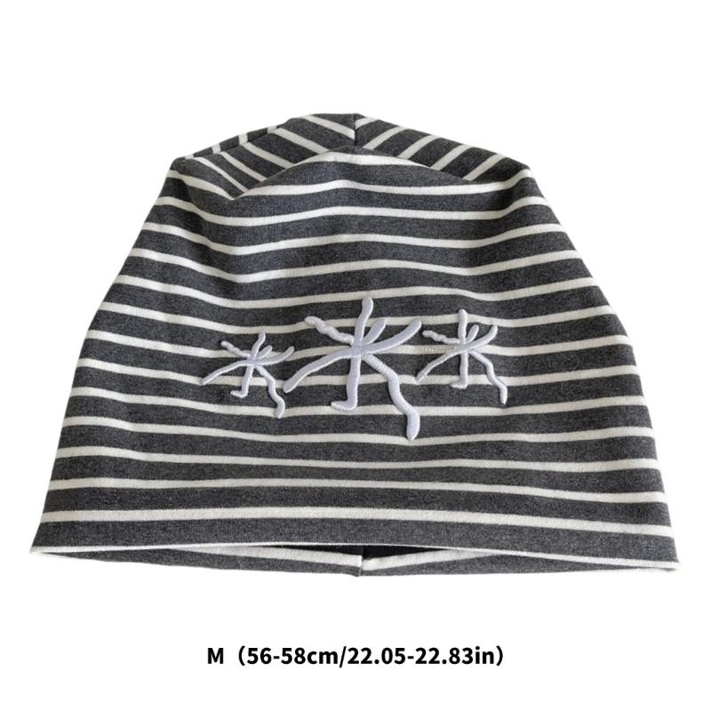 Striping Embroidered Elastic Beanies Brimless Knitting Hat For Men Women And Kids Soft Stretchable Cap