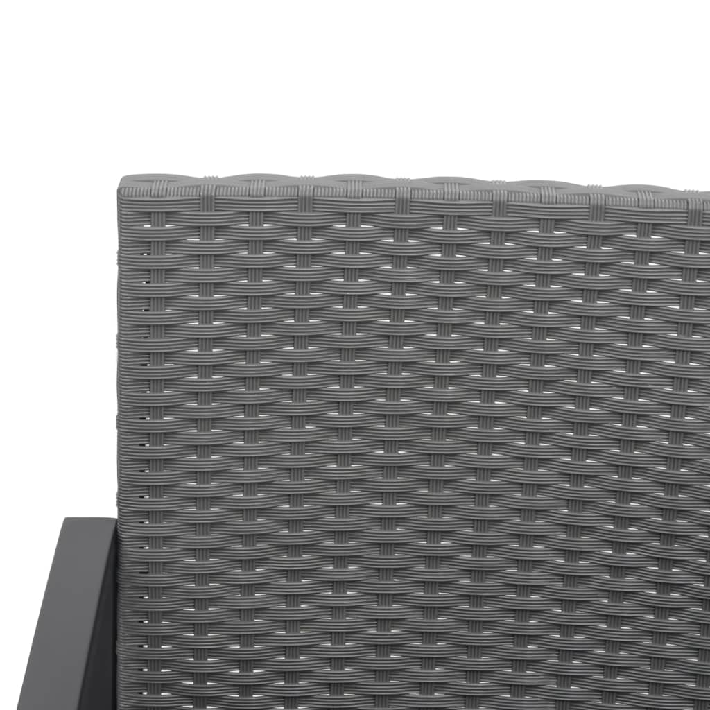 Vidaxl 5-Cz. Garden Furniture Set, Cushions, Dark Grey, PP Rattan
