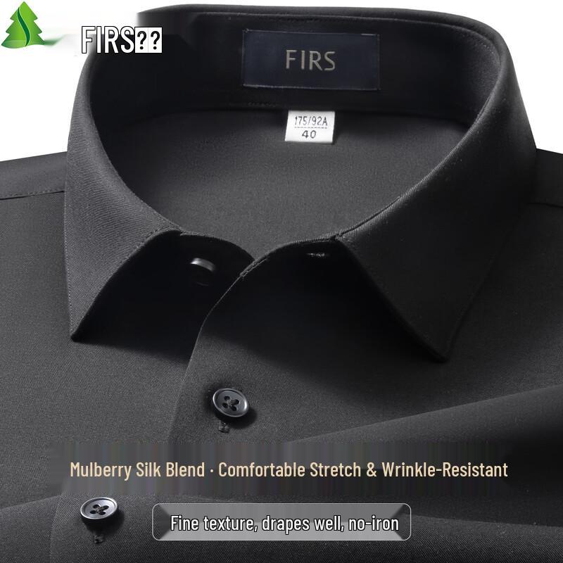 FIRS Men s Silk Blend Non-Iron Stretch Long-Sleeve Shirt 38