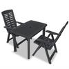 Day and Night - Day and Night Garden Table and Chairs Set 3 Pieces Anthracite Gray Plastic