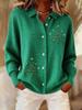 2025 Women's 3D Print Knit Lapel Cardigan - European & American Christmas Top for Autumn/Winter