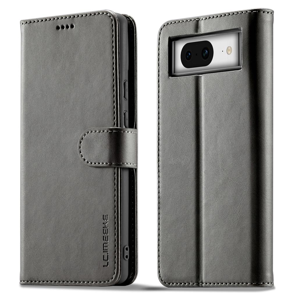 LC.IMEEKE For Google Pixel 8a Case Calf Texture PU Leather Phone Wallet Cover