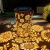 Solar LED Sunflower Hanging Lamp: Waterproof Wrought Iron Outdoor Courtyard Light