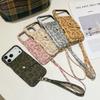 Retro Leopard Print Card Holder Phone Case with Wrist Strap, Shockproof Protective Cover for IPhone 17 Pro Max 16