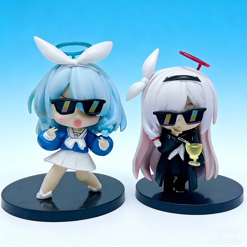 Model 8CM Blue Archive Figure Anime Prana Cute Q Version Desktop Standing Posture Animation Toy Collection Ornaments PVC Gift