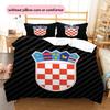 Hrvatski Nogometni Savez Pattern Bedding Quilt Set  Home Decoration  Gift (1 * Duvet Cover + 2 * Pillowcase  Without Core)
