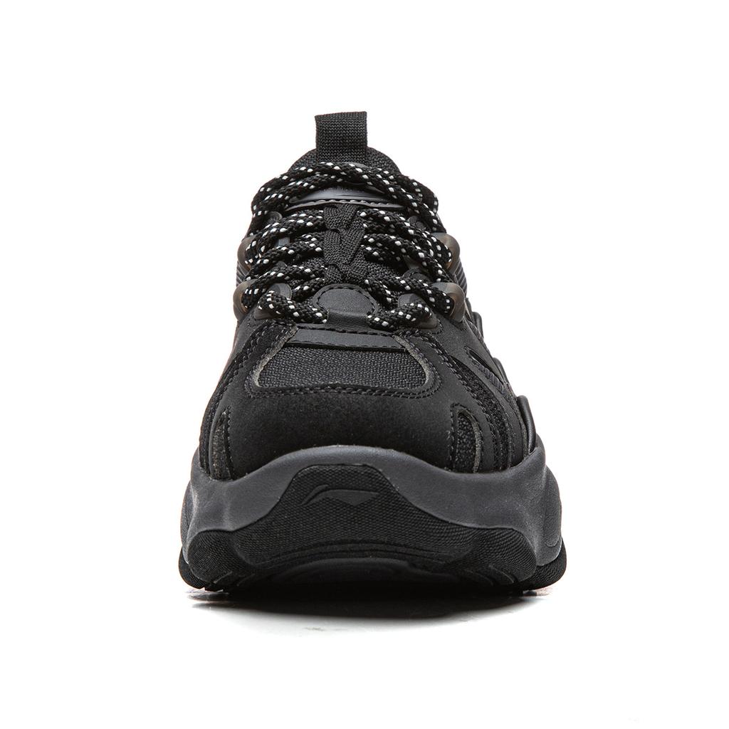 Li Ning Cushioning Slip Resistant Abrasion Resistant Support Height Increasing Low top Casual Shoes Women's Black AGCW006-5