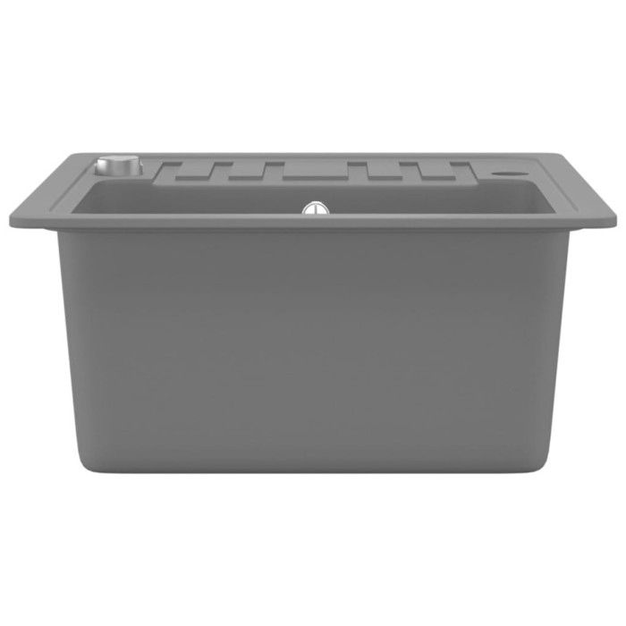 VidaXL Évier de Cuisine en Granit Bac Unique Gris Décoration Cuisine Maison 142953