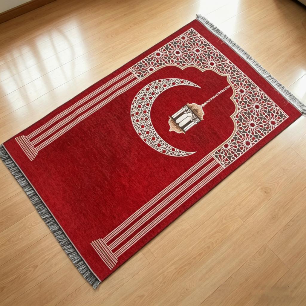 Tapis de prière floral islamique, Tapis de prière musulman facile à nettoyer, Couverture à genoux pliable, respectueuse de la peau et résistante à l'usure