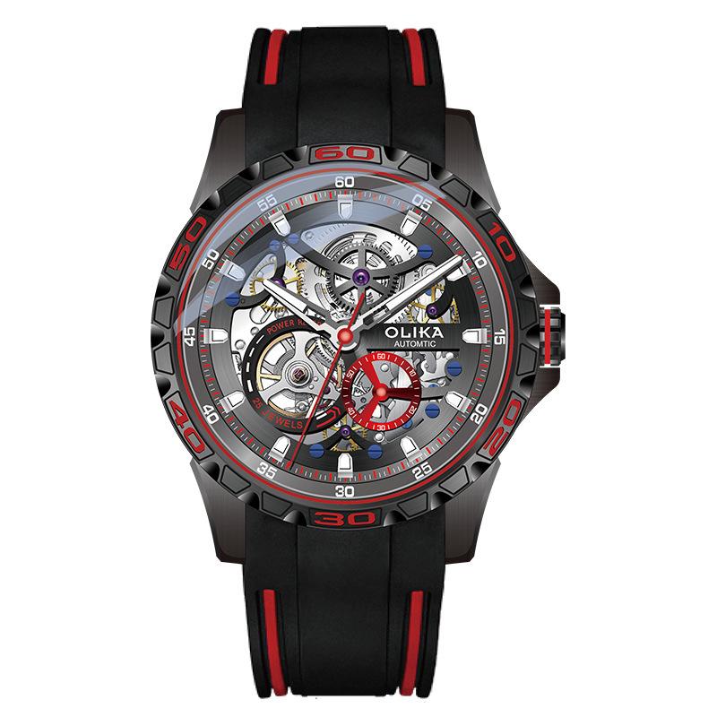 

Новые роскошные мужские часы ТОП-бренда с коробкой, полностью автоматические полые модные водонепроницаемые светящиеся мужские механические часы