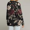 Women's Fashion Long Sleeve Print V-Neck Button Loose Cardigan Top