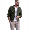 Men's Slim Denim Lapel Jacket - Solid Color, Large Size for Autumn & Winter