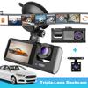 1080P Dash Camera Front and Rear Inside 3 Channel Car Camera 170 Wide Angle Car Dashboard Camera Recorder