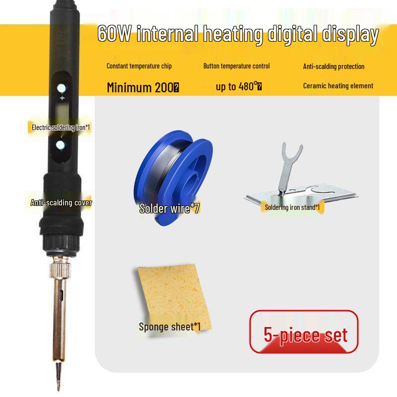 High-Power Digital Soldering Iron: Adjustable Temperature & Constant Heat Ceramic Core for Household Repair & Welding
