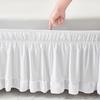1PC 2m/78.74inch Solid Color Elastic Wrap Around Bed Skirt Wave Edge Fade Resistant Skin-Friendly for Home Hotel