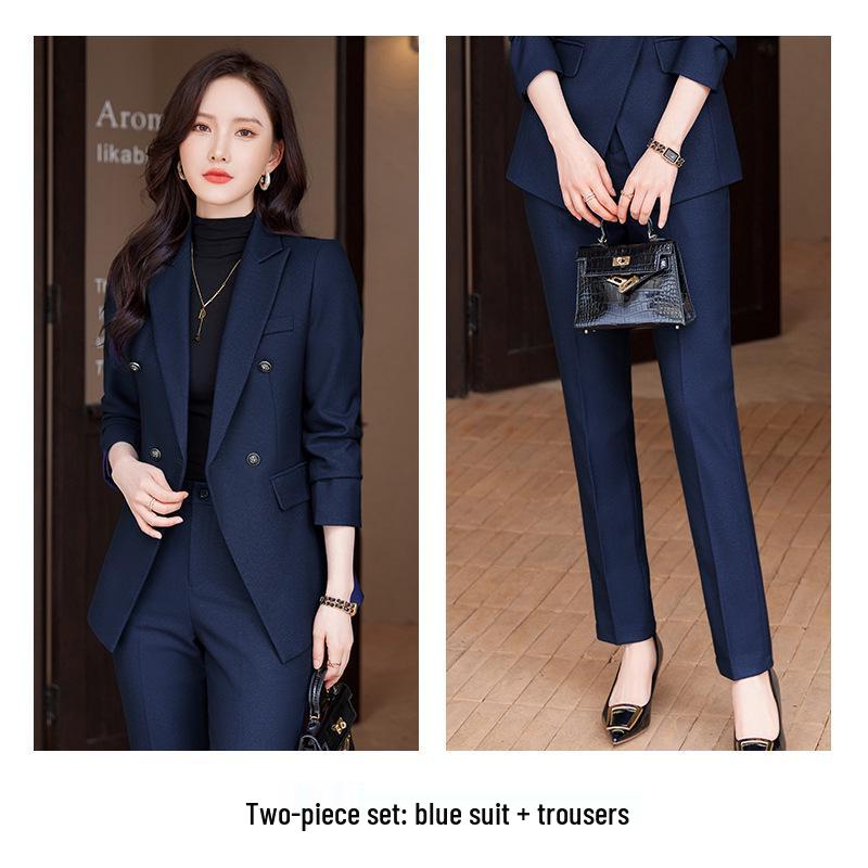 Women's High-End Professional Suit Set - 2025 Autumn/Winter Formal Wear - New Arrival with Jewelry Accents
