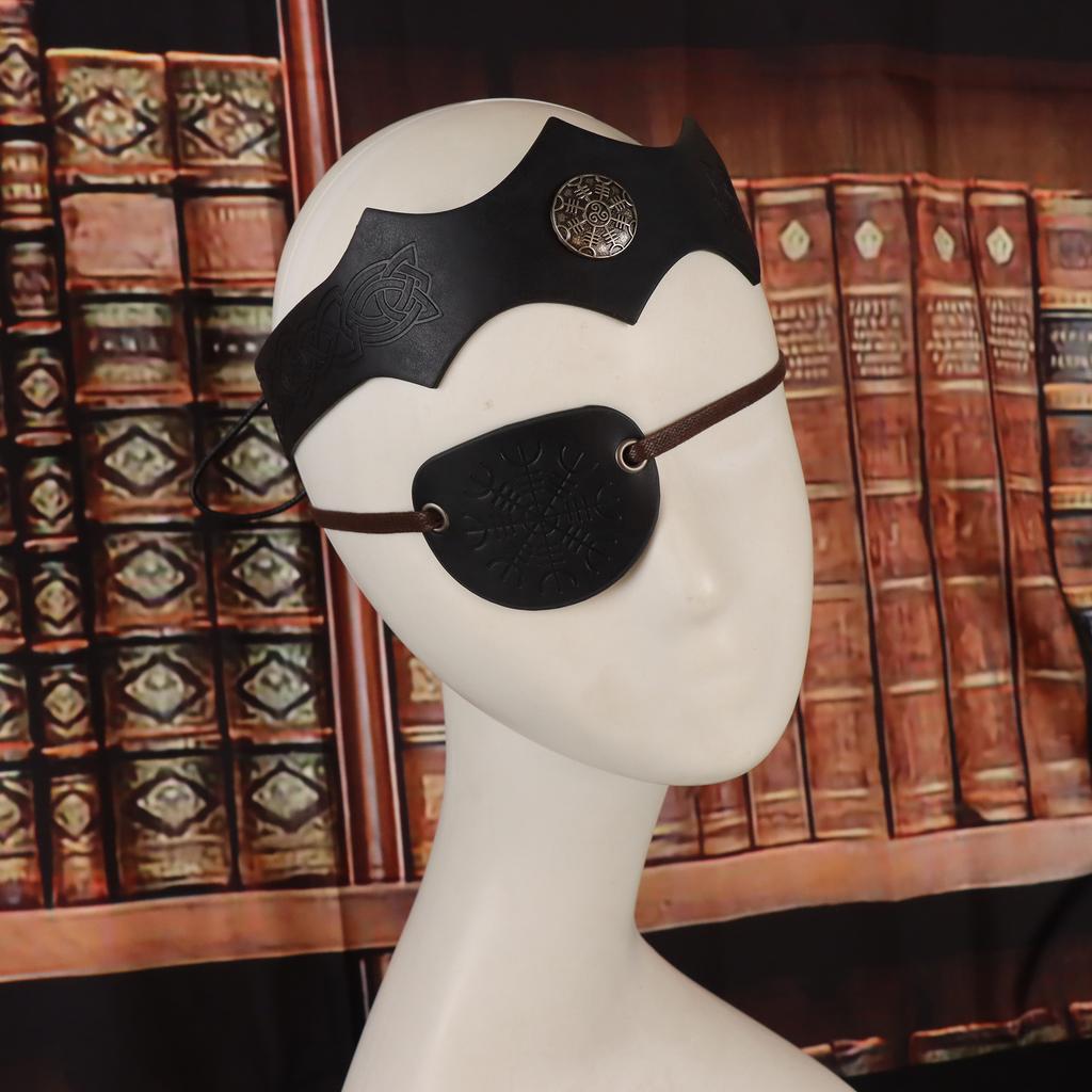 Retro two-piece Medieval Headband Wave Headband Viking Pirate Eye Mask Halloween Role-playing Accessories Pops