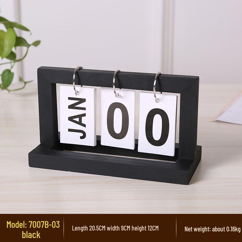 Perpetual Wooden Flip Calendar: Home and Desk Decor