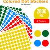 HUKONHEP 2800 PCS Dot Stickers, 3/4 Inch Round Colored Dot Stickers Labels - 4 Assorted Colors, for Office, School, Moving, Home(Red, Blue, Yellow,