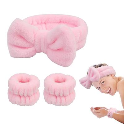 Face Wash Headband 3 Pack Head and Wrist Bands for Washing Face Spa Headband Soft Makeup Headband