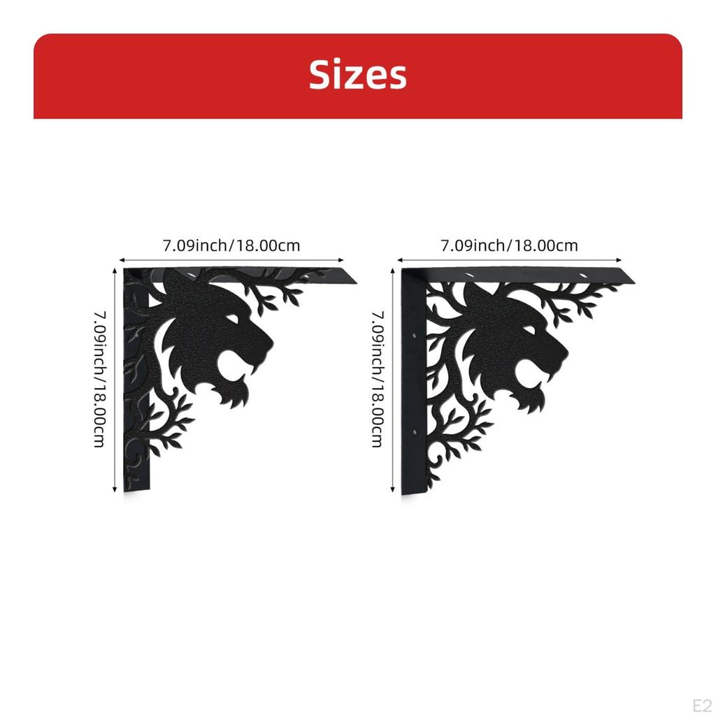 Shelf Bracket Decorative L Black Coated Angle Brackets for Home Improvers, Homeowners,