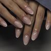 Gradient French White Short Round Nail Tips - Wearable False Nails