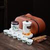 Glass Travel Tea Set Dehua Suet Jade White Porcelain Portable Express Cup Storage High-end Gift Box Outdoor Teapot