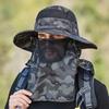 Men's Summer Outdoor Breathable Fishing Hat,Polyester Fabric Neck Shade Sun Protection Sporty Design,For Men Fishing Casual Wear
