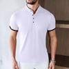Men's Casual Fashion Solid Color Short Sleeve Stand up Collar T-shirt 2026 Summer Versatile Comfortable Top