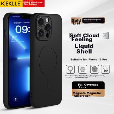 IPhone 13 Pro Case, Apple 13 Pro Protective Cover, Skin-Friendly Cloud-Feel Silicone Magnetic Full-Coverage Soft Protective Case, Midnight Black