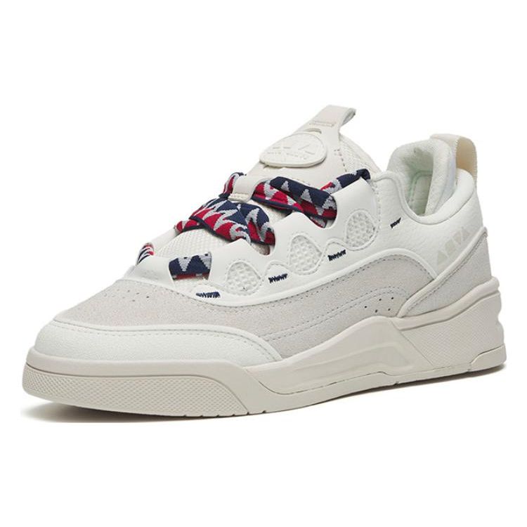 Anta Aojie Bread Shoes Non-Slip Wear-Resistant Low-Top Skate Shoes Women Sneaker White Gray 122248053-6