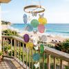 Wind Chime for Outside Ocean Theme Hanging Butterfly Windchime with Round Shells for Patio Garden Decor Gifts for Women Mom Wife