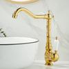 European Style Gold Basin Faucet Chrome Hot and Cold Mixers Antique Wash Basin Faucet Taps The Basin 360 Rotating Faucet