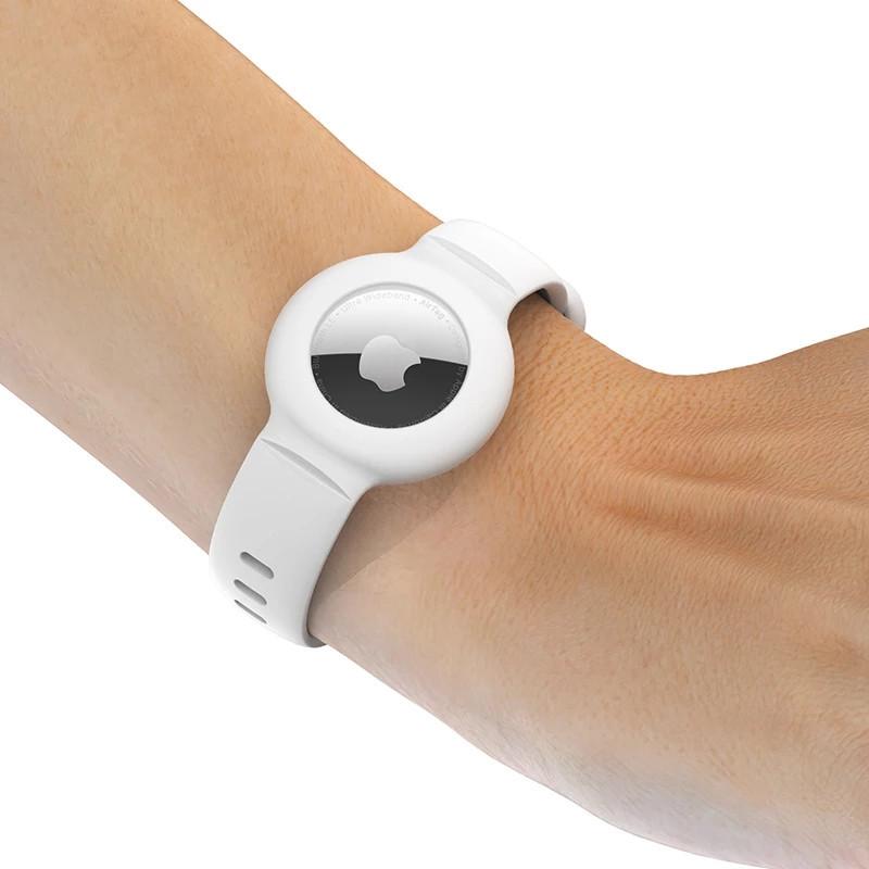 Custodia per Apple AirTag Cinturino in Silicone Air Tag Braccialetto Anti-smarrimento Copertura Protettiva per Bambini Localizzatore Tracker Cinturino per Orologio