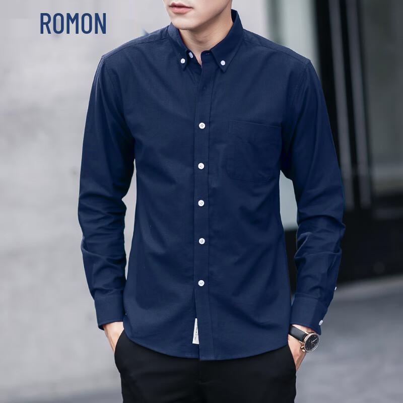 Romon Men s Oxford Long Sleeve Shirt 5XL