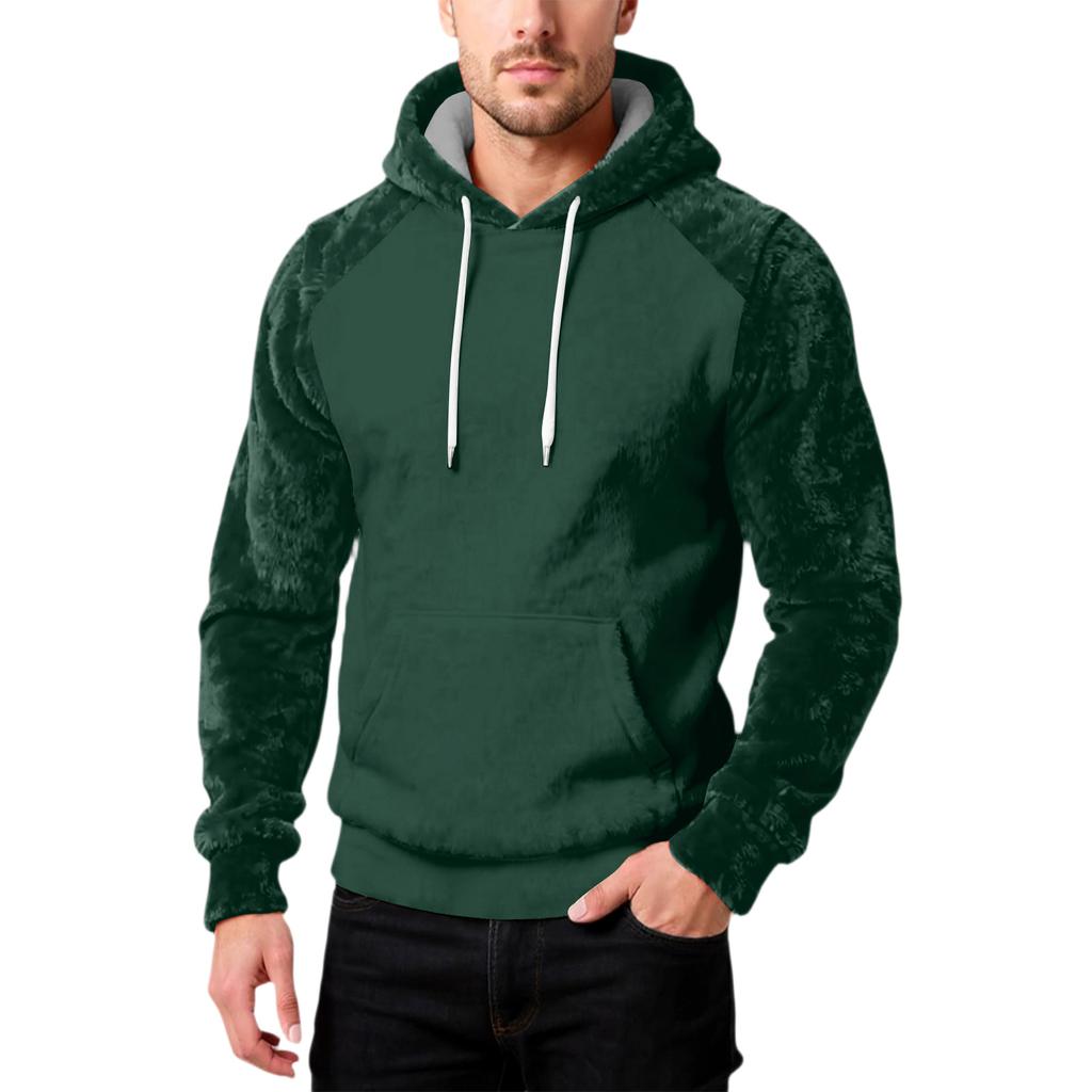 Herrenmode Freizeit Kapuzenpullover Kapuze Plüsch Lange Ärmel