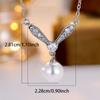Shiny White Zircon Imitation Pearl Pendant Necklace for Women Silver Color Clavicle Chain Luxury Fine Jewelry Party Gifts