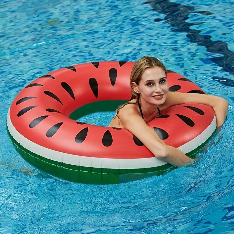 Watermelon-Shaped Inflatable Swim Ring - Durable PVC, Perfect for Pool Parties & Winter Fun, Great Christmas Gift
