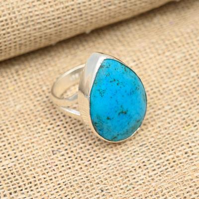 Tibetan Turquoise Gemstone Handmade 925 Sterling Silver Ring Jewelry For Thanksgiving