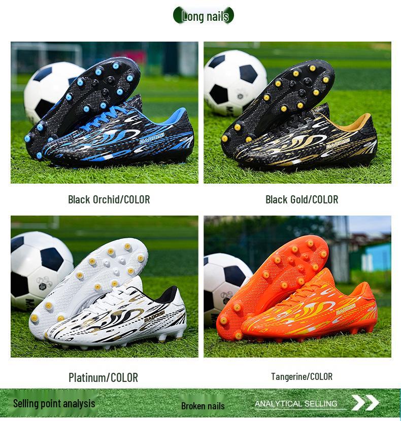 Kids' Cross-Border Football Shoes - TF Turf & AG Long Spikes for Elementary & Middle Schoolers, In Stock