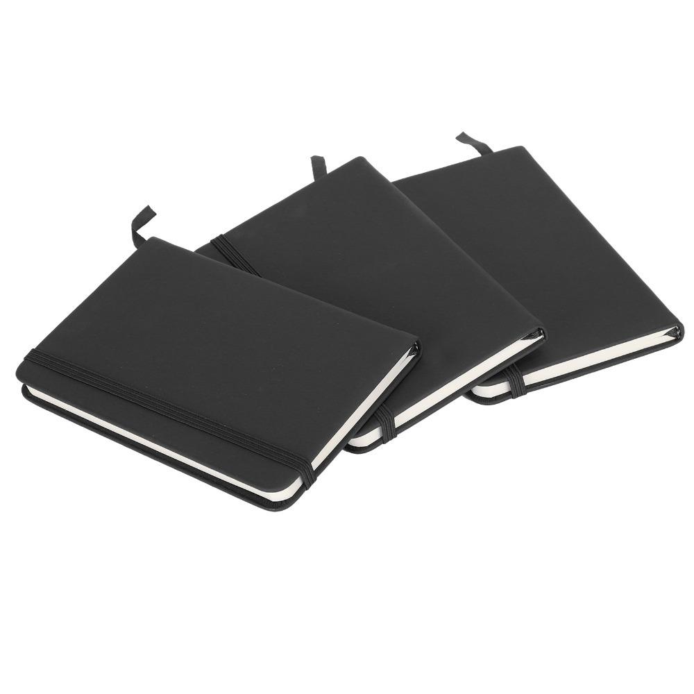 

3Pcs A6 Notebook PU Leather Diary Stylish Writing Book Travel Journal чорний