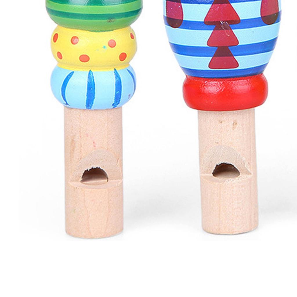 Wooden Whistle Cartoon Mini Flute Colorful Musical Toy Music Instrument for Kids Children