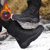 Winter Combat Boots Men's Large Size Outdoor Velvet Warm Snow Boots Men's High-top Cotton Shoes Couple Mountaineering Boots