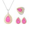 Jewelry Copper Bottom Gold-Plated Wind Simulation Color Treasure Color Separation Electroplating Pendant Set