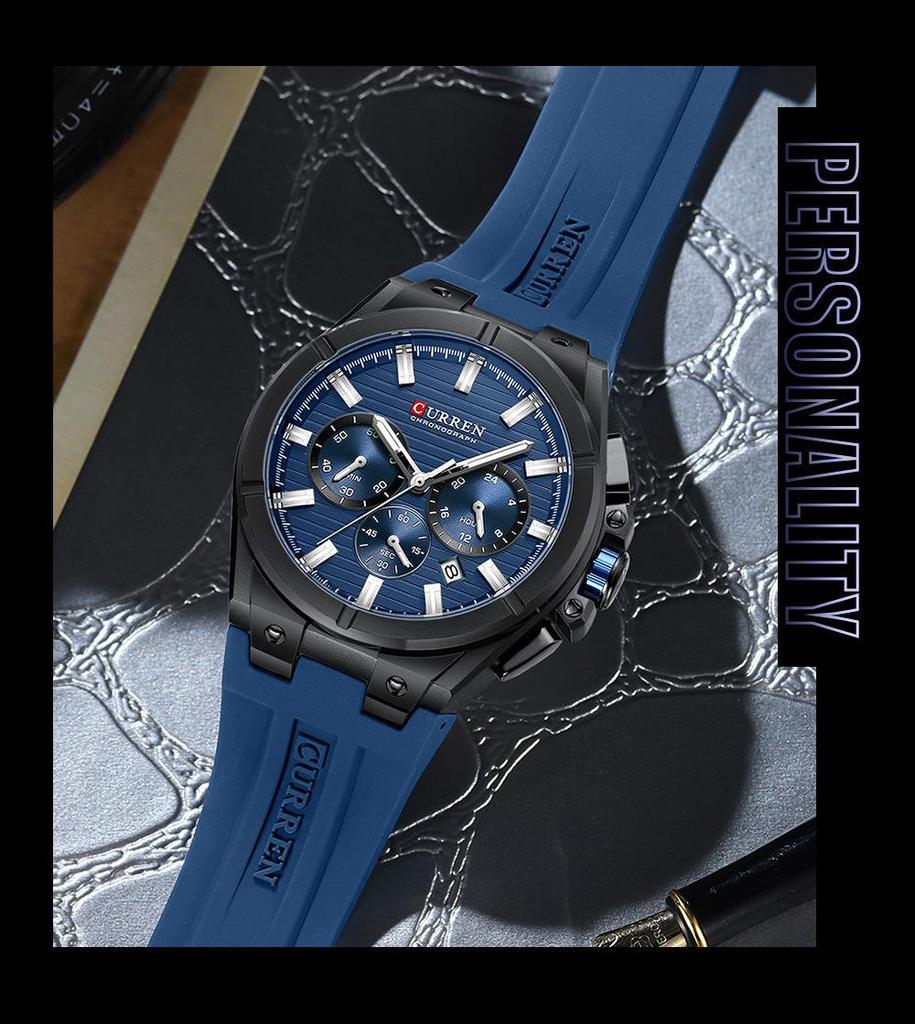 CURREN 8487 Men's Multifunctional Six-Hand Chronograph Sport Watch