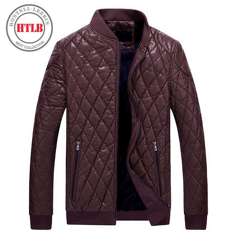 Winter Pu Leather Casual Men Thermal Coats Male Motorcycle Faux Leather Jackets 